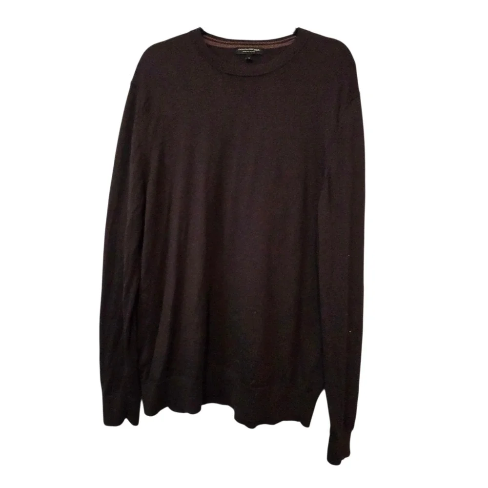 Banana Republic Merino Wool Crewneck Sweater Mens XL Brown Casua Luxury Warm